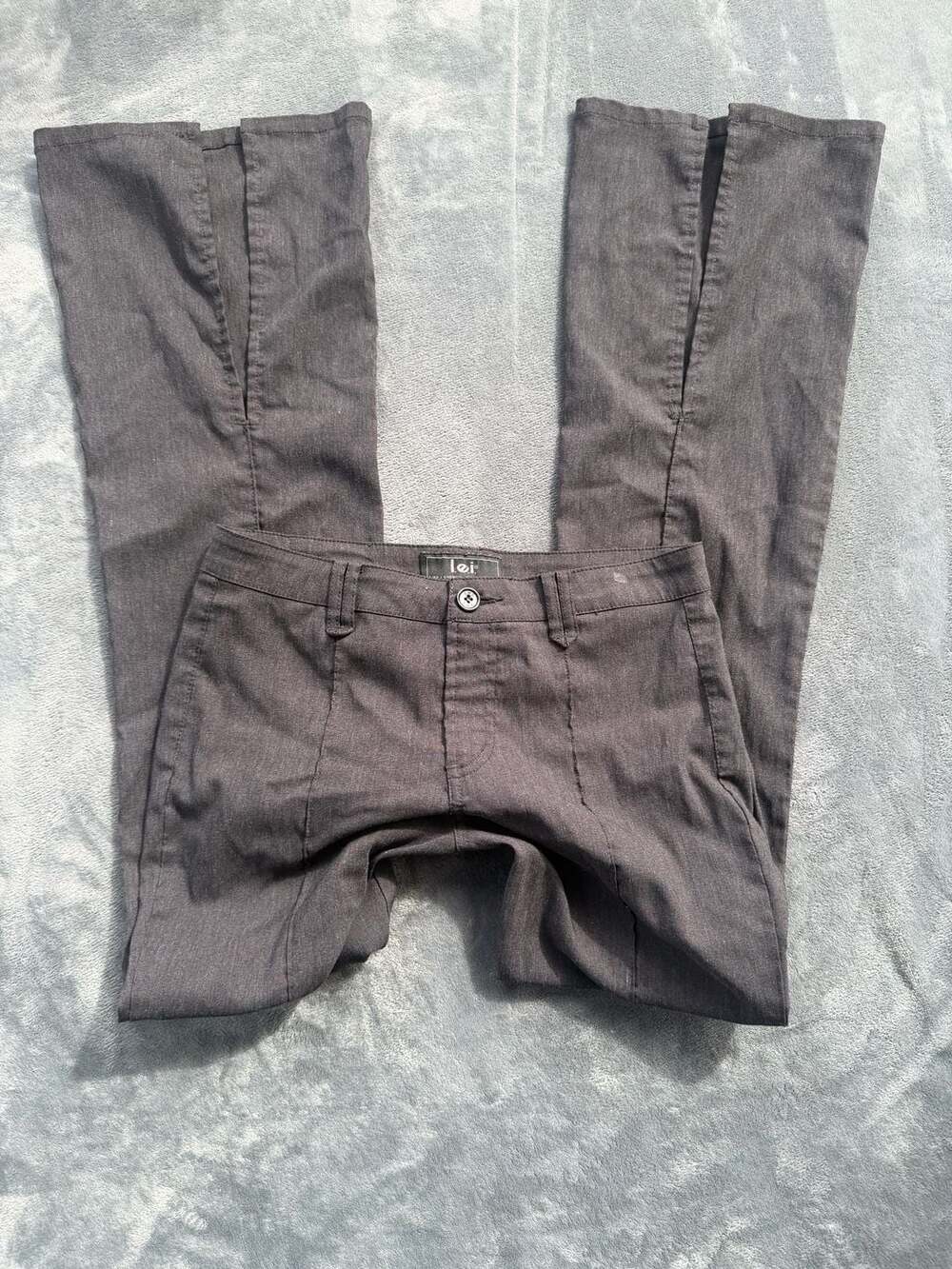lei Grey Split Hem Flare Pants Y2K Size 7